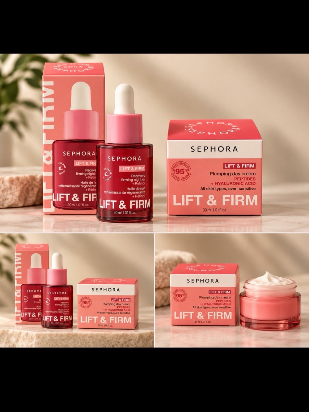 Bundle of 2 SEPHORA COLLECTION Lift & Firm - Plumping Day Cream &Recovery Firmin